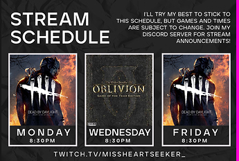 STREAM SCHEDULE