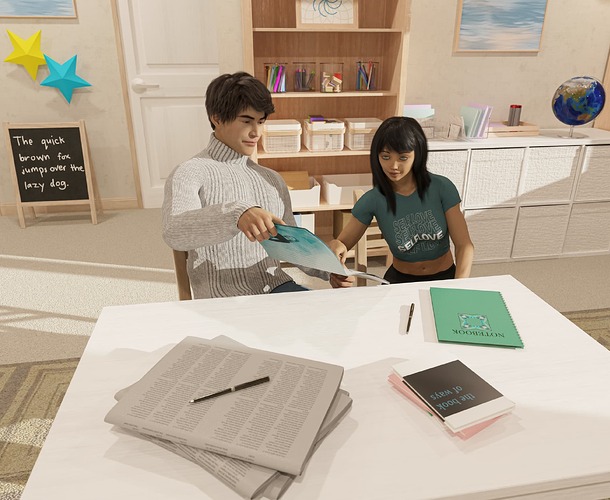 Freyja and Dov reading practice